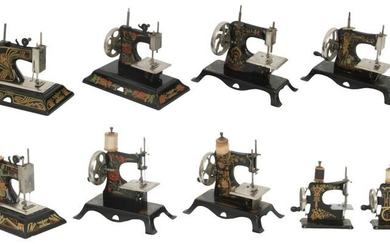 Group of Nine Miniature Sewing Machines