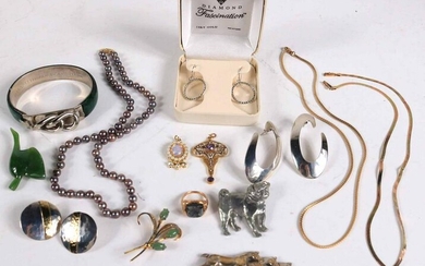 Group of Sterling Silver and 14K Gold Jewelry