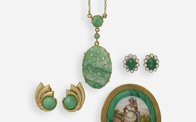 Group of green stone jewelry