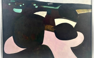 HENRY KALLEM (New York/Massachusetts/Maine, 1912-1985), Untitled abstract., Oil on masonite, 24" x