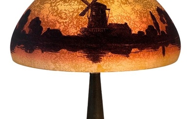 Handel Company Scenic Table Lamp with Windmill