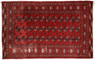 Handmade vintage Pakistani Tekke rug 4.1' x 5.9' (127cm