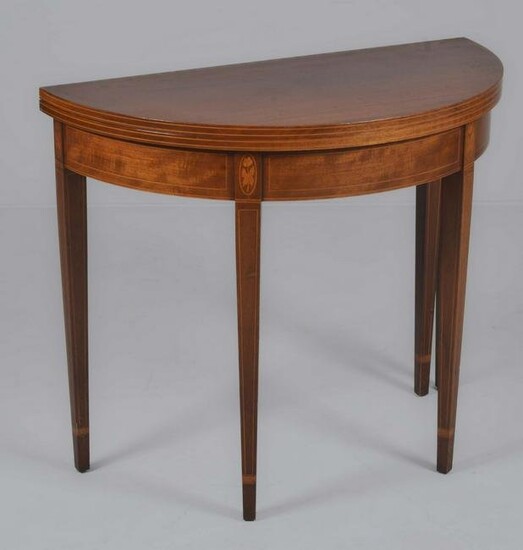 Hepplewhite style inlaid demilune gateleg table