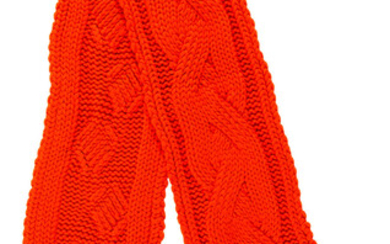 Hermès Orange Cashmere Cable Knit Scarf Condition: 2 10"...