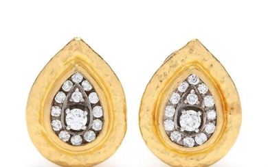 High Karat Gold and Diamond Earrings, Gurhan