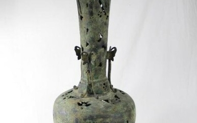 Hollywood Regency Archaic Chinese Bronze Lamp