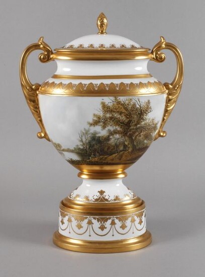 Hutschenreuther large magnificent vase with landscape painting