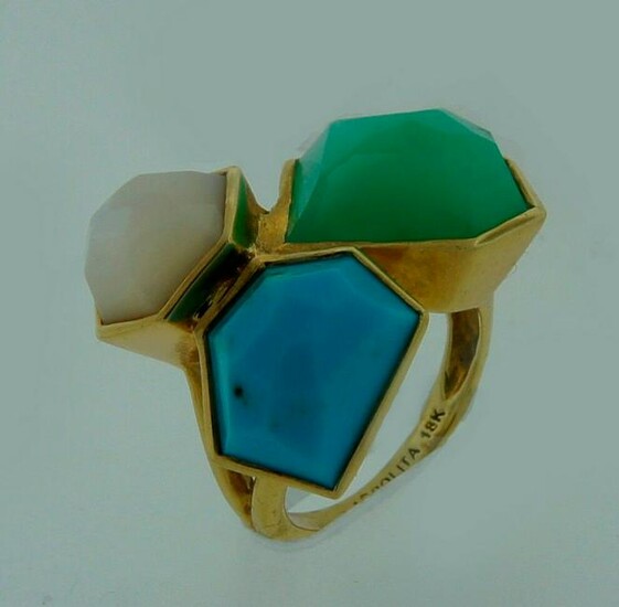 IPPOLITA Gemstones Yellow Gold RING Turquoise MOP