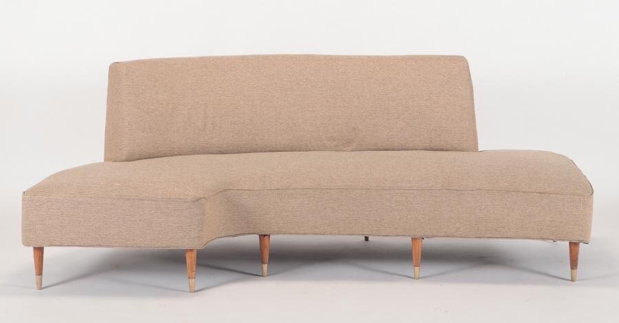 ITALIAN CURVED AND UPHOLSTERED SOFA CIRCA 1950