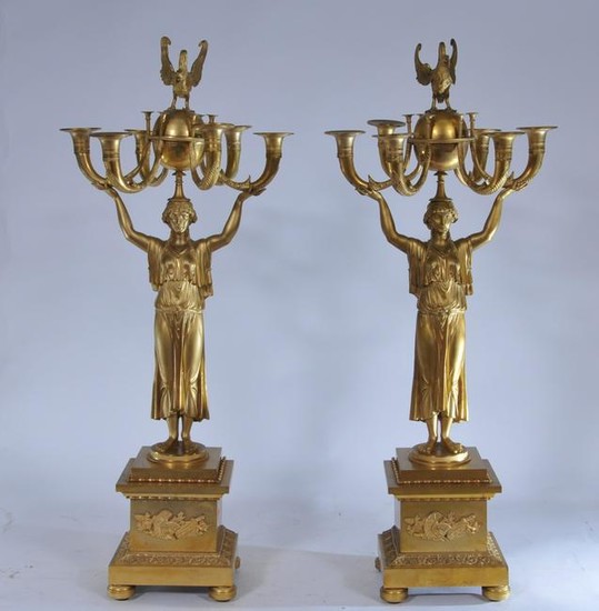 Impressive pair of 19th century French Empire large