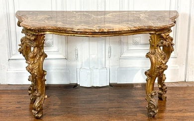 Italian Rococo Giltwood Console Table