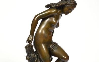 JEAN-BAPTISTE CARPEAUX (1827-1875) La Frileuse Épreuve en bronze Signée Cachet de fondeur Susse Frères Fonte...
