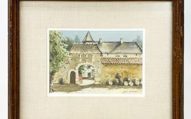 Jack Lestrade (b. 1932) Watercolor Burgundy France