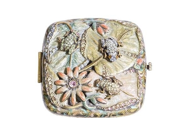 Jay Strongwater Jeweled Frog Compact