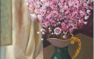 Jean PERSON (1910-2002), Bouquet de fleurs Huile sur toile signée en bas à droite 55...