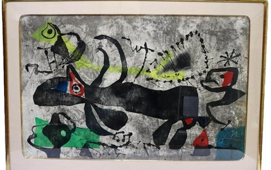Joan Miro "Els Gossos IV" Etching in Colors