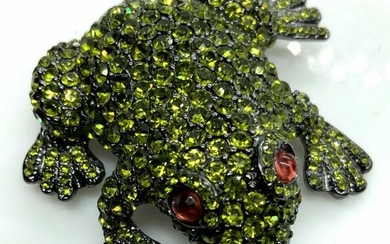 Joan Rivers Bejeweled Frog Pin Brooch