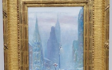 Johann Berthelsen Snow in New York Manhattan Oil