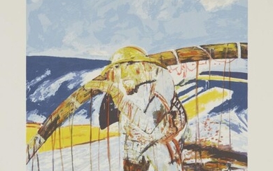 John Bellany CBE RA, Scottish 1942-2013- The Old Man and The Sea, 1987; lithograph in colours on Somerset wove, signed and numbered 41/80 in pencil, sheet: 75.3 x 56.2 cm, (unframed) (ARR) (VAT charged on hammer price)