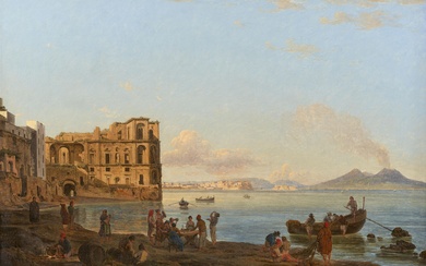 Joseph Rebell - The Bay of Naples with Palazzo Donna Anna