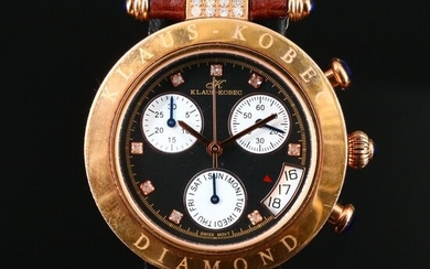 Klaus-Kobec Diamond Stainless Steel Chronograph Wristwatch