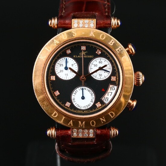 Klaus-Kobec Diamond Stainless Steel Chronograph Wristwatch