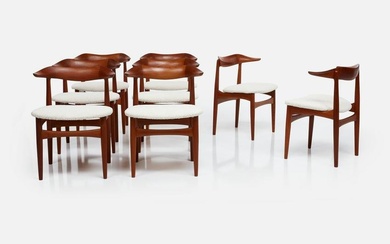 Knud Faerch, Rare 'Cow Horn' Dining Chairs (8)