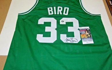 LARRY BIRD BOSTON CELTICS HOF 3X NBA CHAMP JSA/COA & BIRD HOLOGRAM SIGNED JERSEY