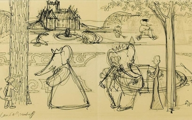 LAURENT DE BRUNHOFF. Sketch for the garden of the