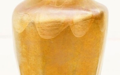 L.C. Tiffany Gold Iridescent Shade Form Vase 5.5''