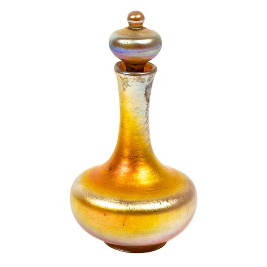 LCT Tiffany Gold Favrile Miniature Perfume Bottle
