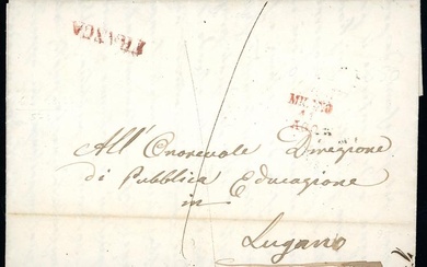 LOMBARDO VENETO-SVIZZERA 1850 - Fresca lettera pagata in contanti da...