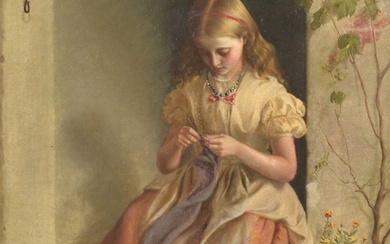 Laing, William Wardlaw - The knitting girl