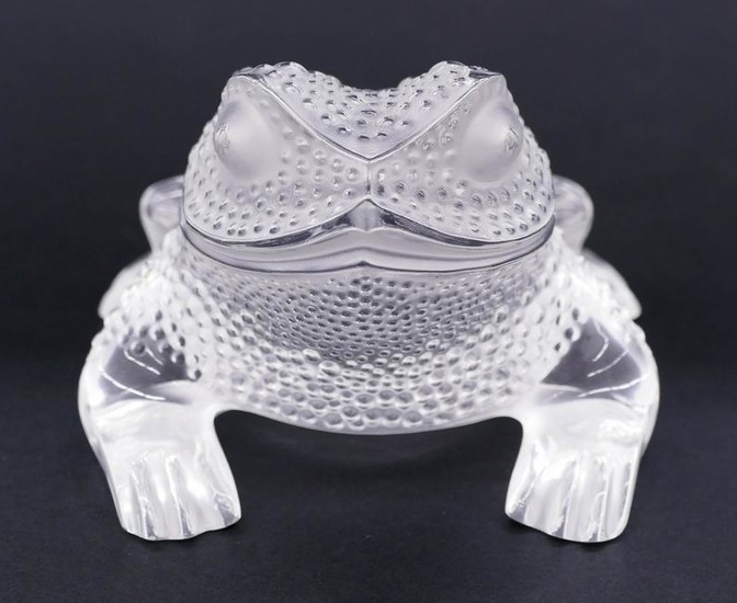 Lalique ''Gregoire Frog'' Crystal Figurine 3''x4.25''.