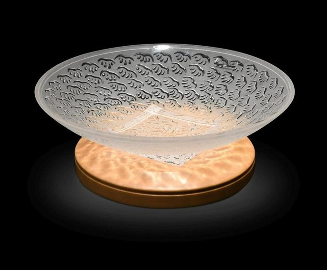 Lalique, a modern clear and frosted glass bowl