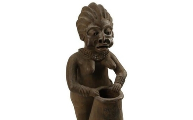 Large African Carved Wood Female Figure.