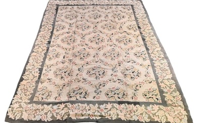 Large Antique American Hooked Area Rug