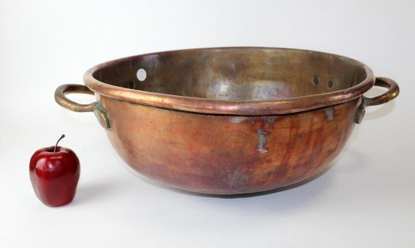 Large Antique French copper candy vat