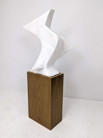 Large Modernist Brancusi Style Sculpture on wood grain