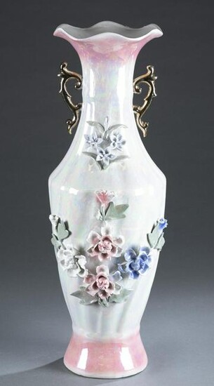 Large iridescent porcelain vase, 20th c.