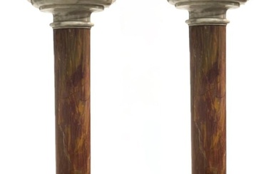 Late 19th or Early 20th Century Pair French Marble Pedestals