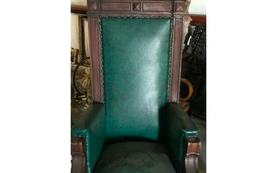 Late 19thc Eastlake Upholstsered Swivel Arm Chair