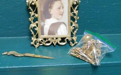Lot Brass Picture Frame - Trivets