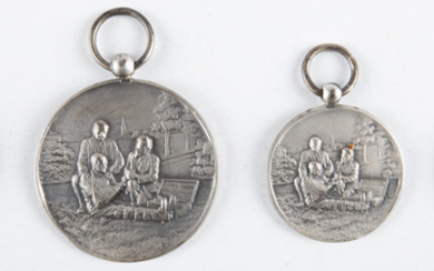 Lot of four silver medals from Dutch life saving societies,...