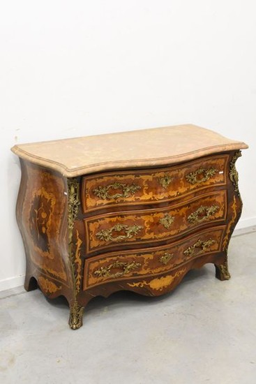 Louis XV style tomb chest of drawers inlaid...