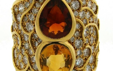 MARINA B Gems Diamond Yellow Gold Band RING Vintage