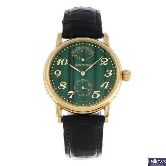 MONTBLANC - a gentleman's gold plated Meisterstuck wrist watch.
