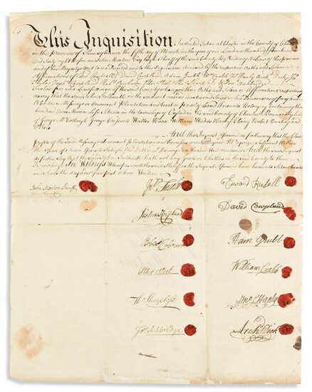 MORTON, JOHN. Document Signed, "John MortonSheriff,"