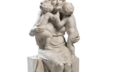 Ignoto scultore inizio XX secolo, Madre con bambini
