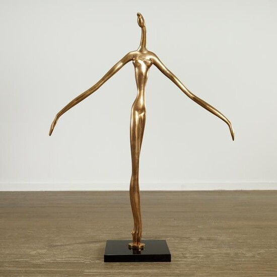 Manuel Carbonell, large gilt bronze sculpture